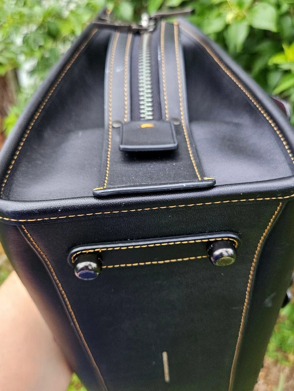 Coach Rogue 30 Tea Rose C8520 Black Multi Colorblock Leather Satchel
